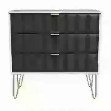 Cubik 3 Drawer Chest Gold Legs Choice Of 9 Colours